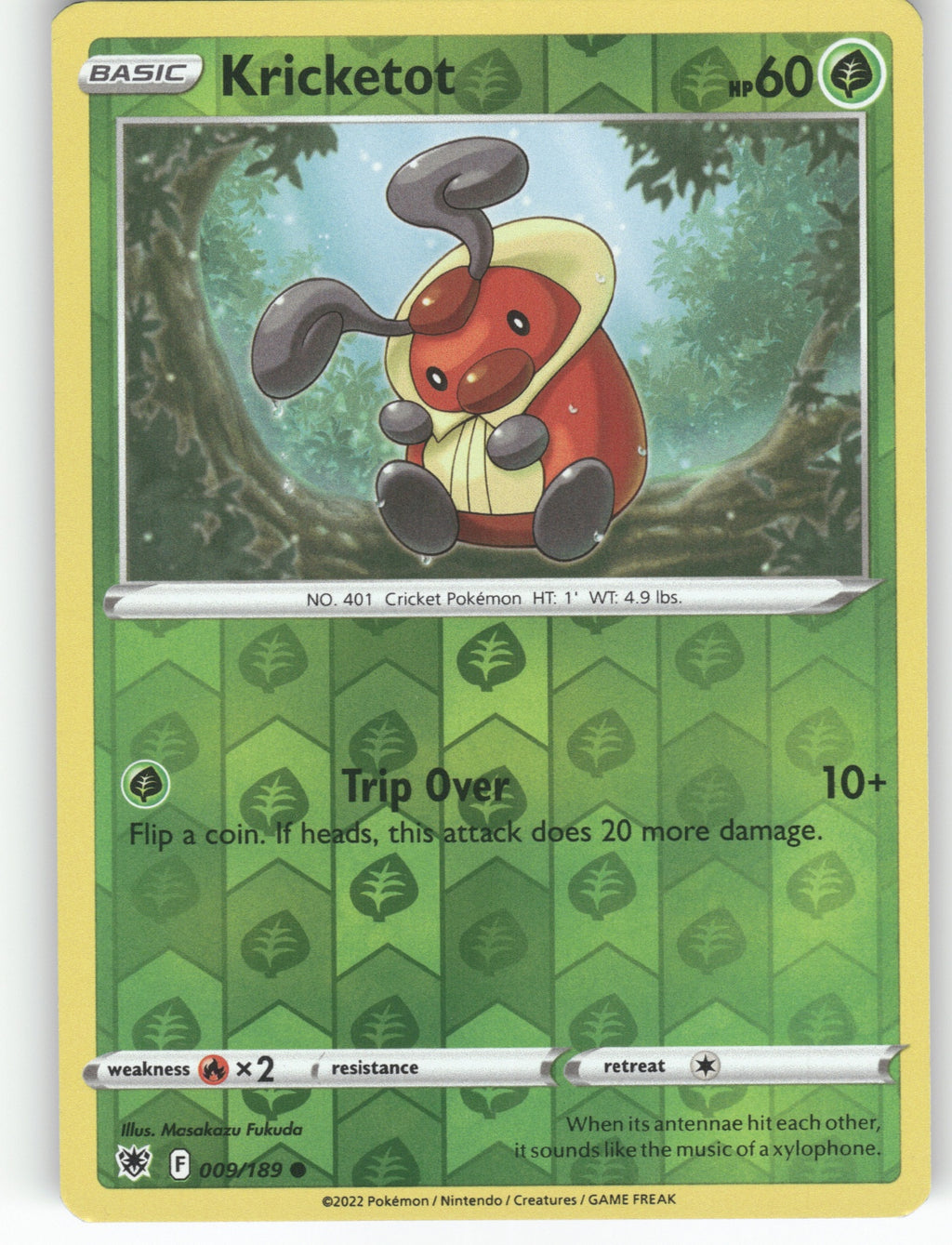Kricketot Reverse Holo Common SWSH10: Astral Radiance 009/189 NM