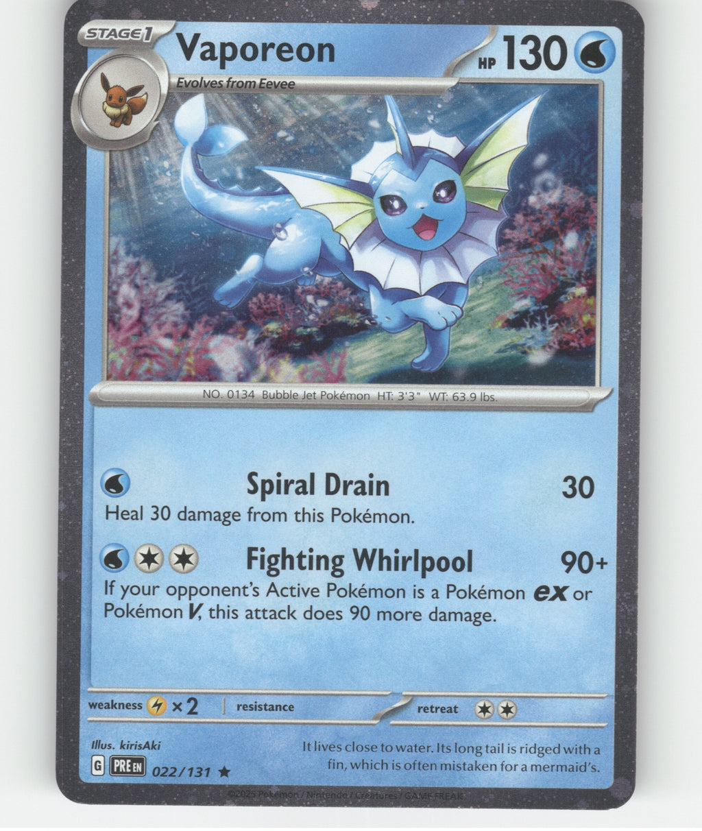 Vaporeon (Cosmos Holo) Holo Rare Miscellaneous Cards & Products 022/131 NM