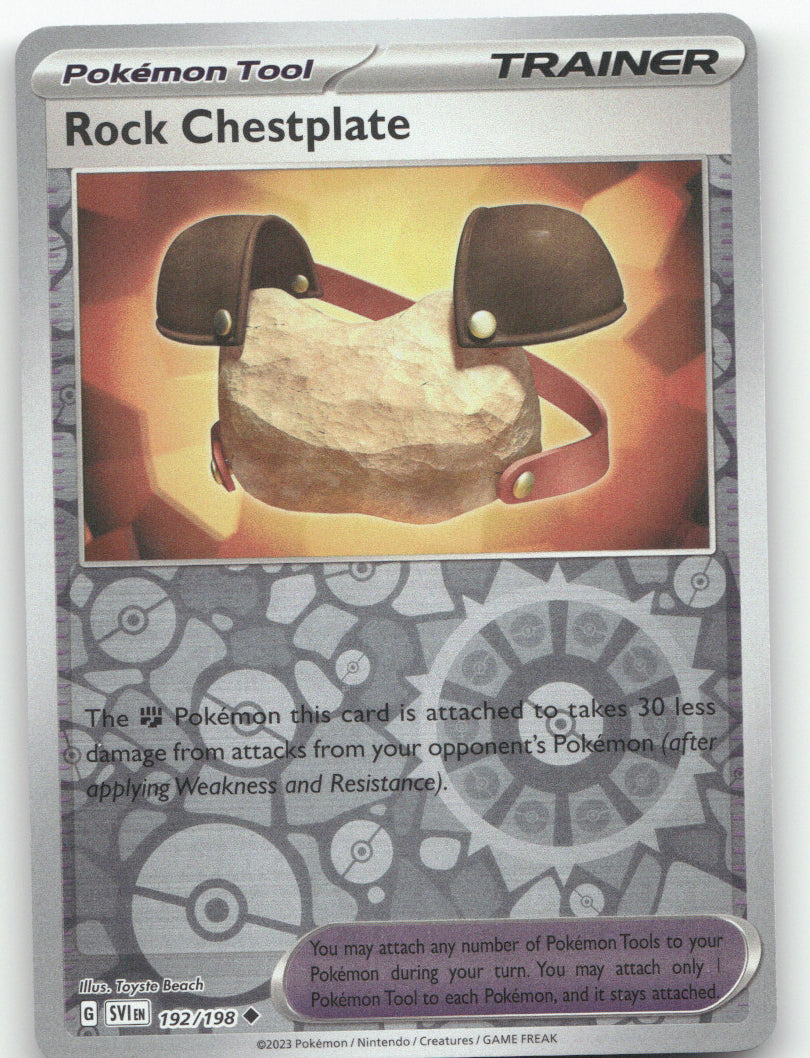 Rock Chestplate Reverse Holo Uncommon SV01: Scarlet & Violet Base Set 192/198 NM