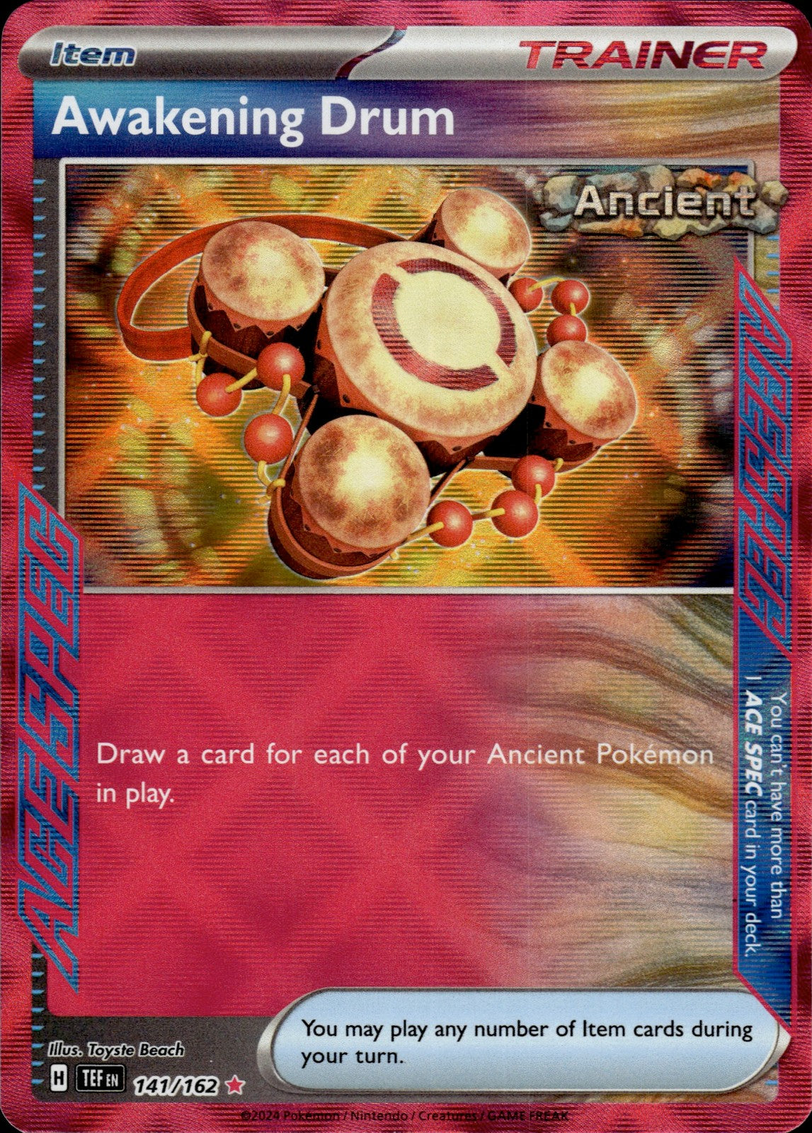 Awakening Drum Holo ACE SPEC Rare SV05: Temporal Forces 141/162 NM