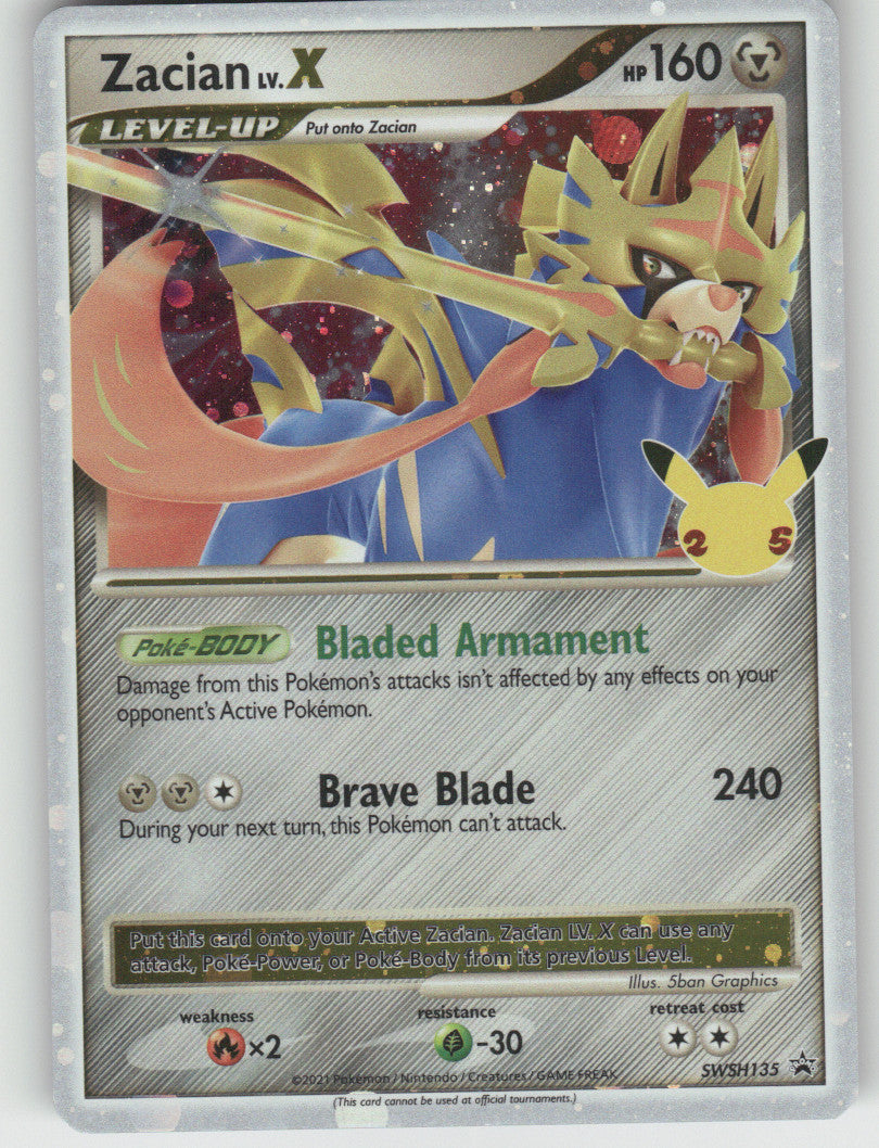 Zacian LV. X Holo Promo SWSH: Sword & Shield Promo Cards SWSH135 NM