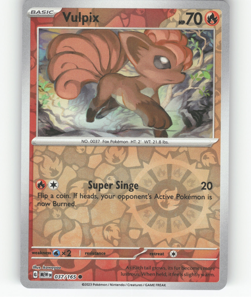 Vulpix Reverse Holo Common SV: Scarlet & Violet 151 037/165 NM