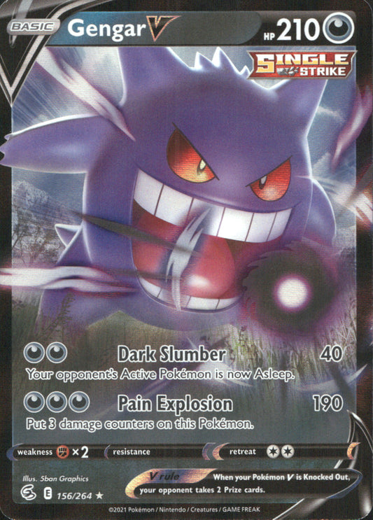 Gengar V Holo Ultra Rare SWSH08: Fusion Strike 156/264 NM