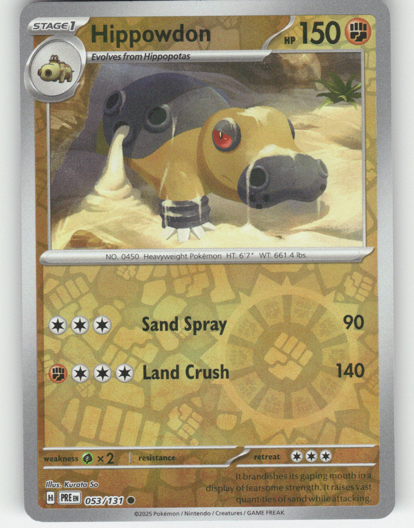 Hippowdon Reverse Holo Common SV: Prismatic Evolutions 053/131 NM