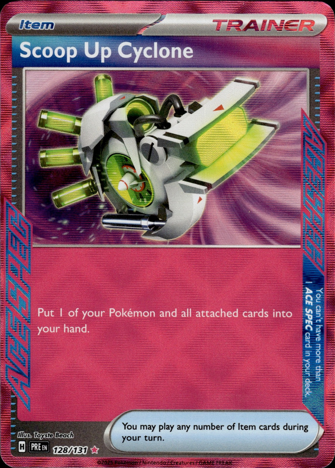 Scoop Up Cyclone Holo ACE SPEC Rare SV: Prismatic Evolutions 128/131 NM
