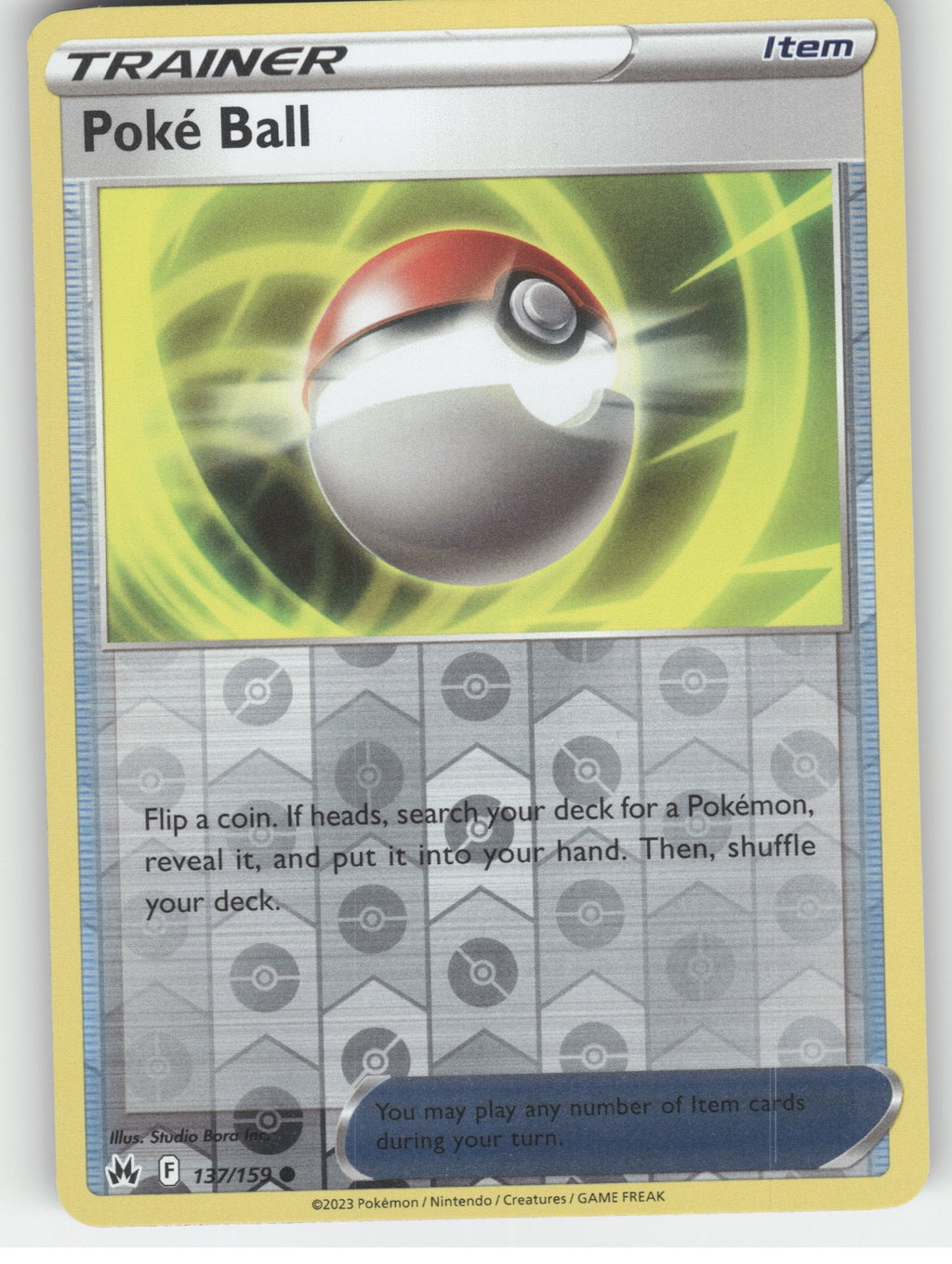 Poke Ball Reverse Holo Common SWSH: Crown Zenith 137/159 NM