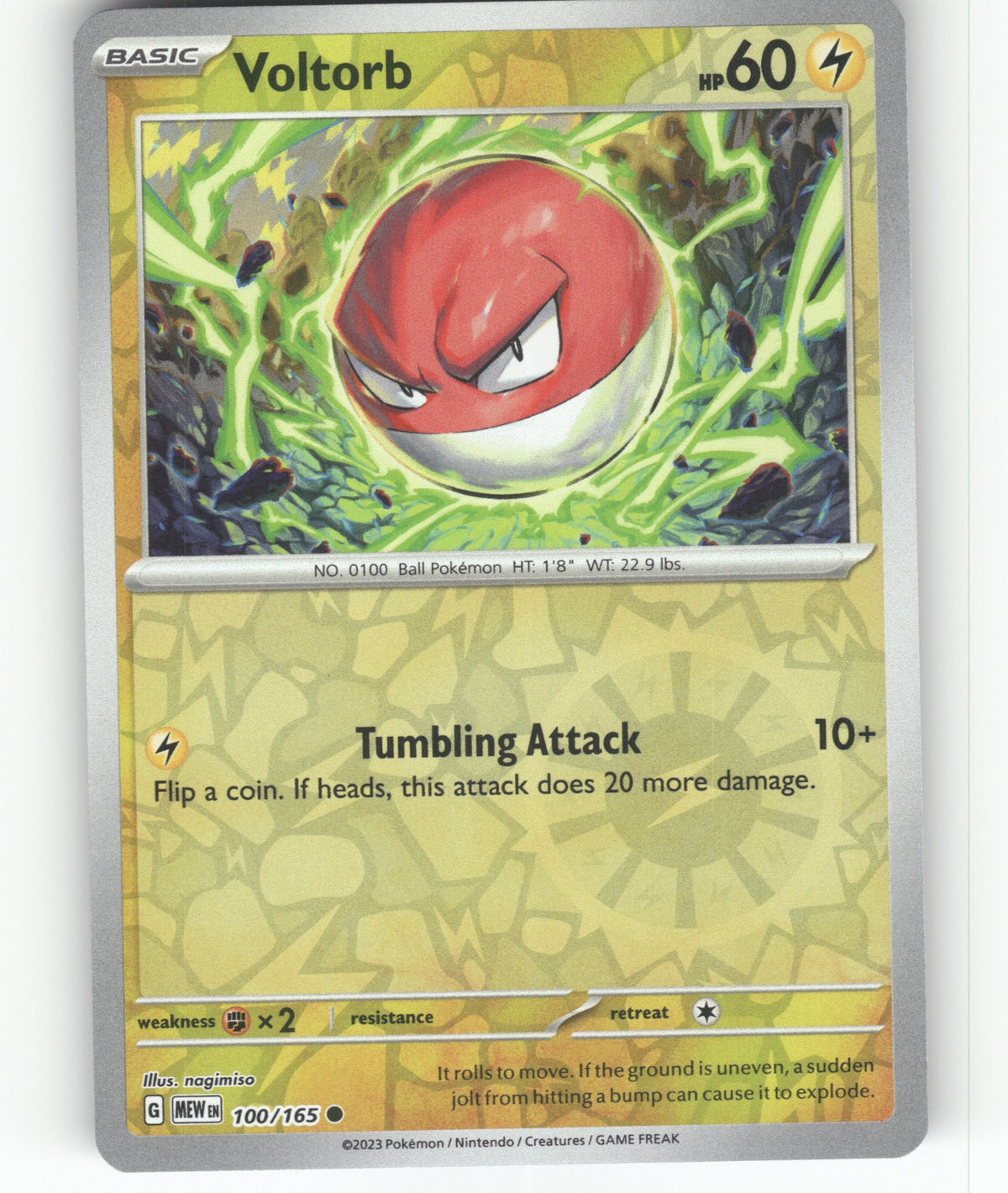 Voltorb Reverse Holo Common Professor Program Promos 100/165 NM