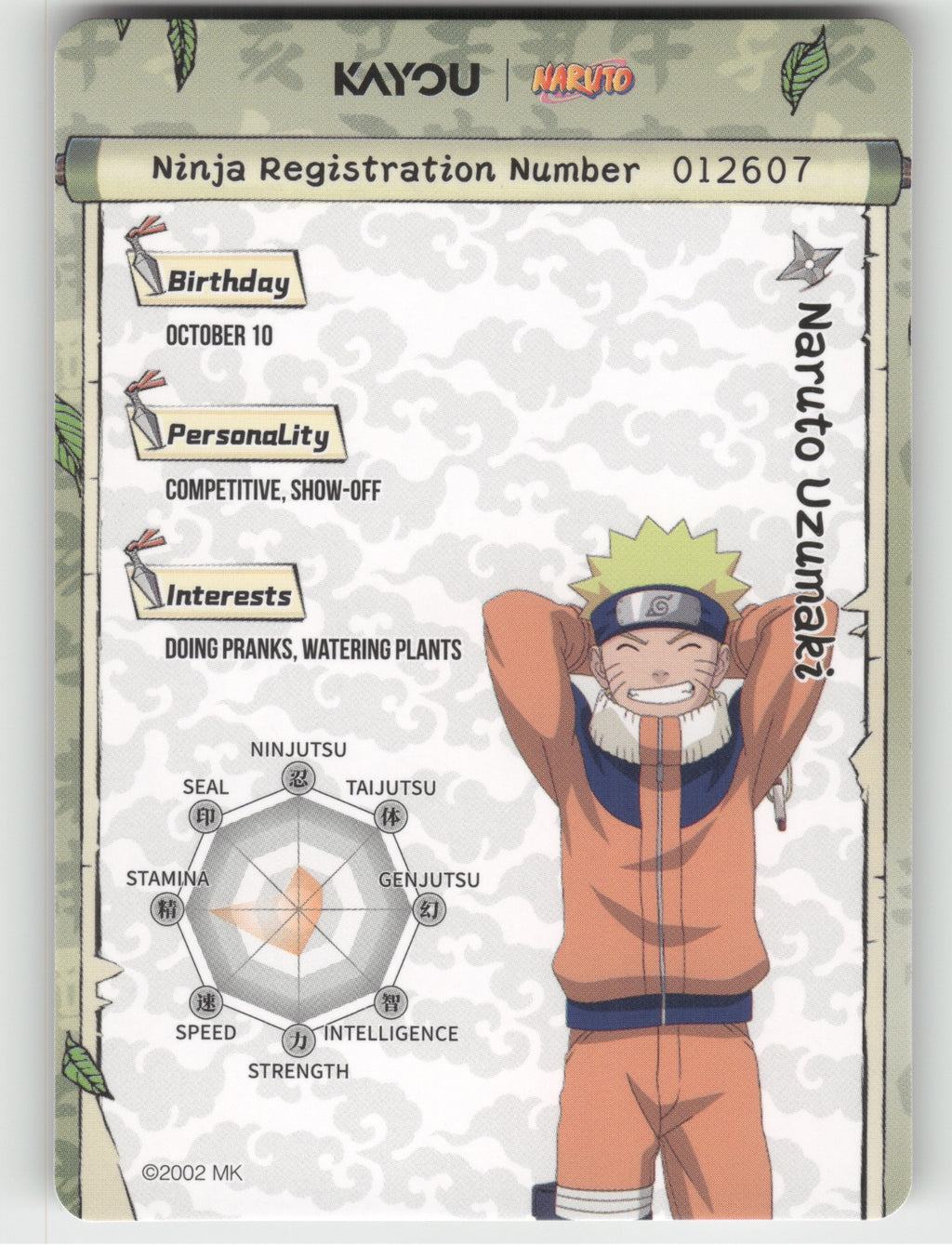 Naruto Uzumaki Base SR Earth Scroll Series 1 006L2 NM back