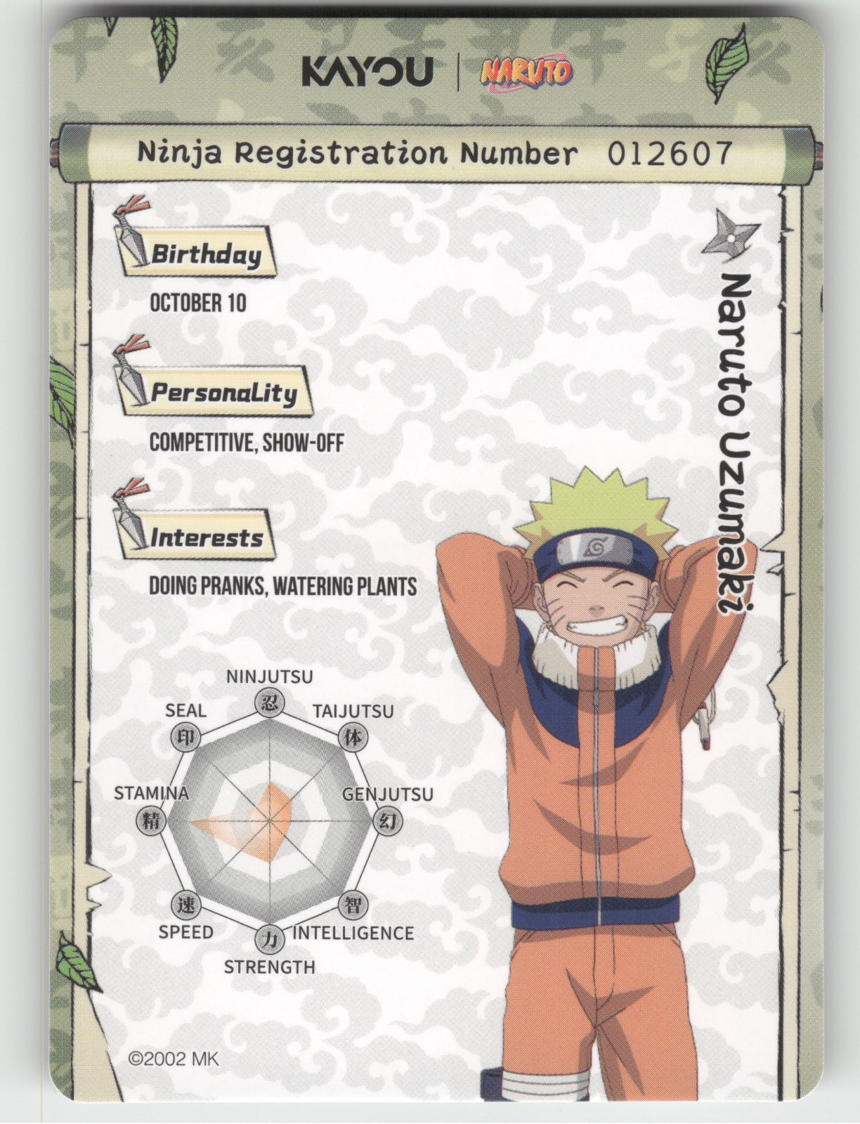 Naruto Uzumaki Base SR Earth Scroll Series 1 006L2 NM back