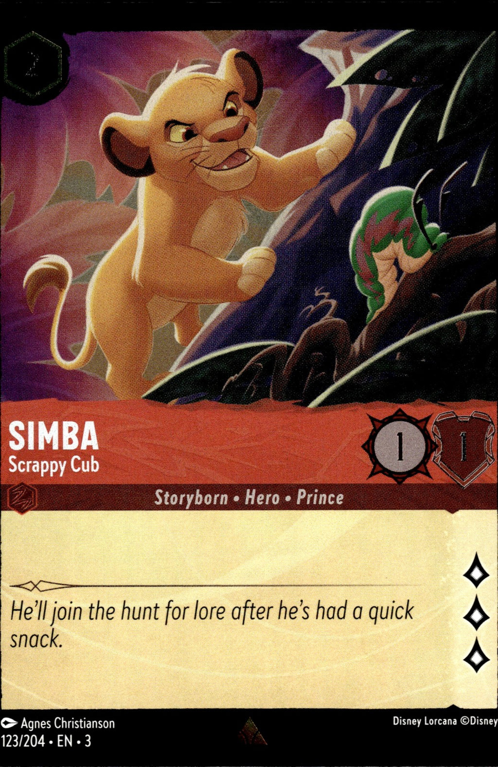 Simba - Scrappy Cub Cold Foil Rare Into the Inklands 123/204 NM