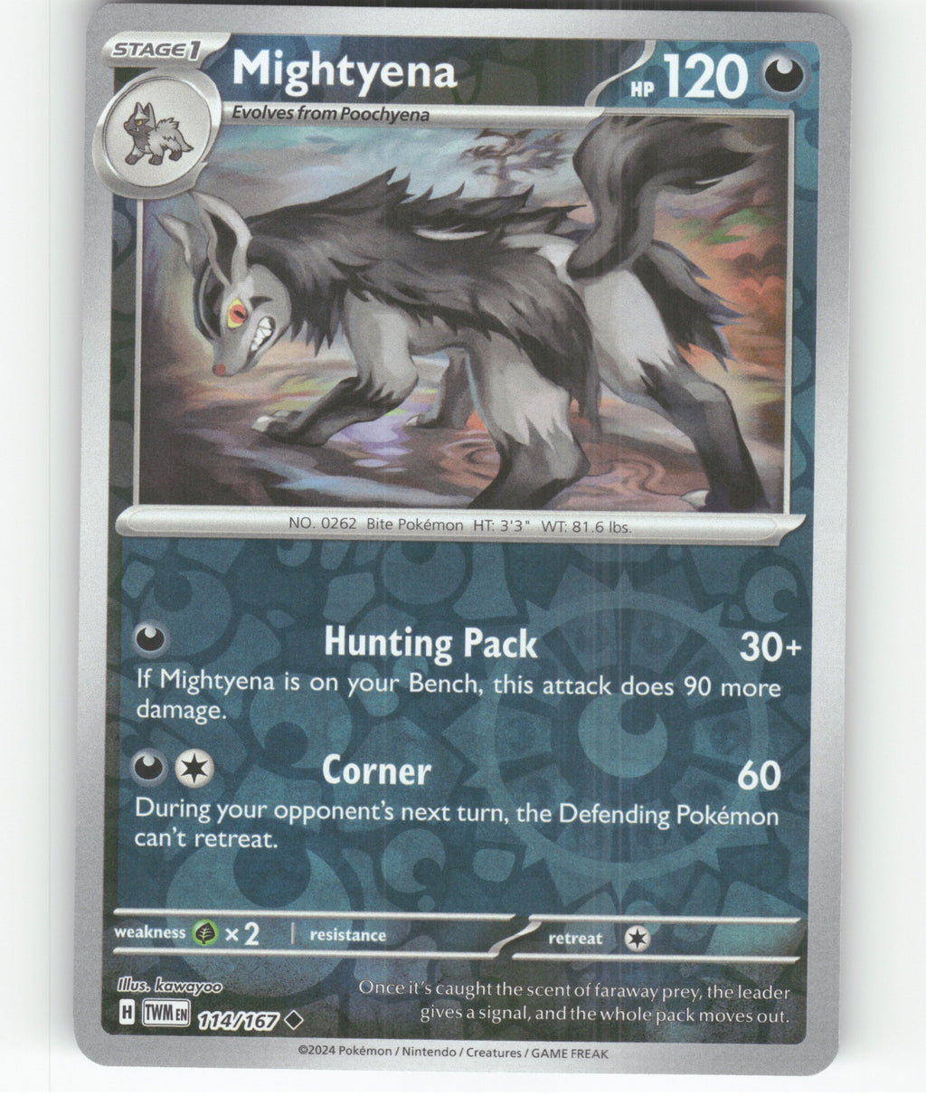 Mightyena Uncommon SV06: Twilight Masquerade 114/167 NM