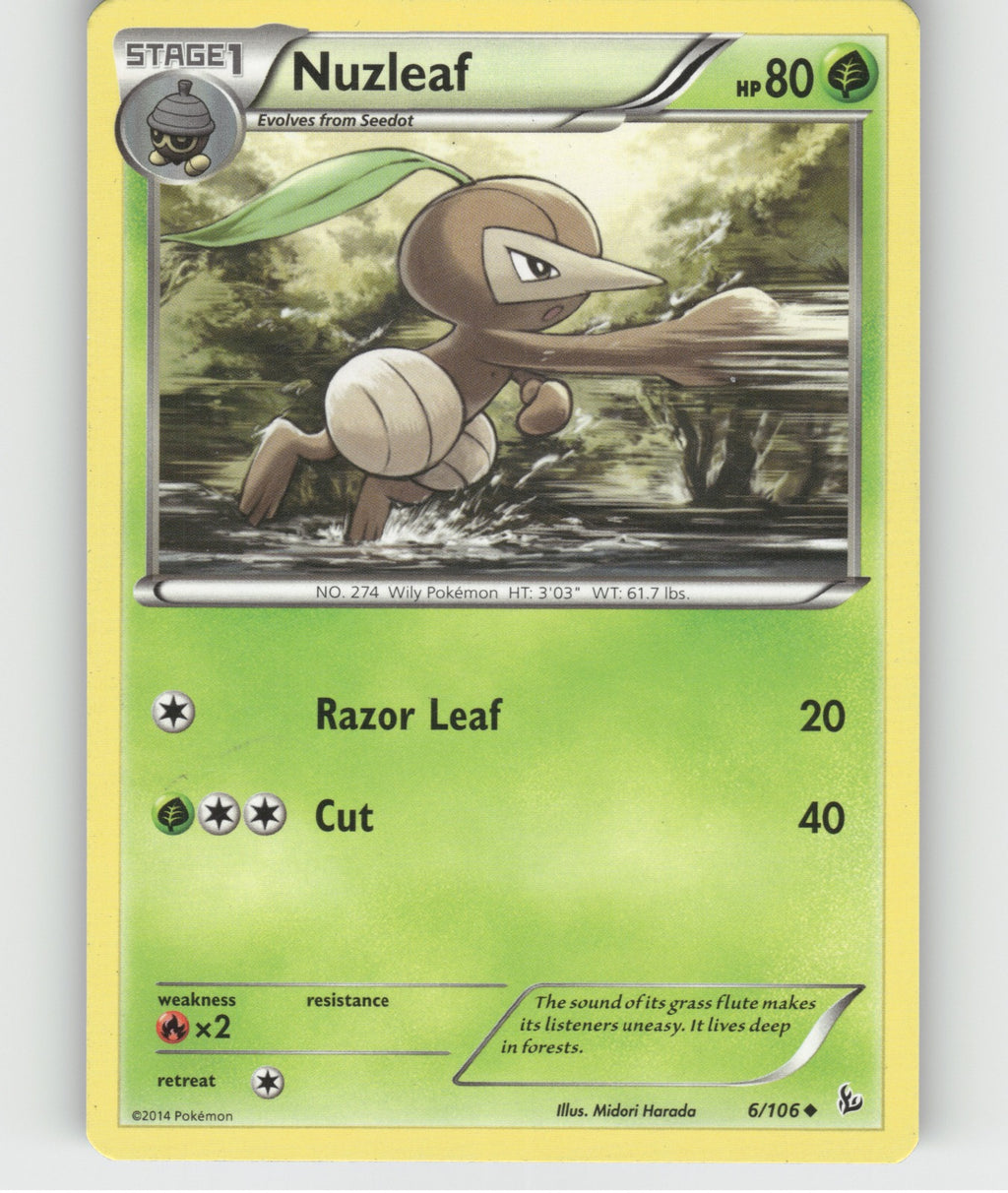 Nuzleaf Uncommon XY - Flashfire 6/106 NM