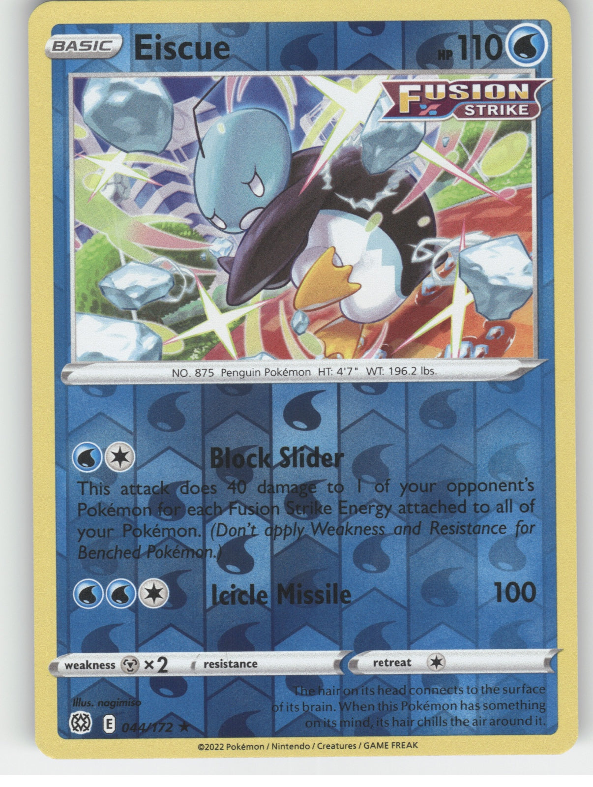 Eiscue Reverse Holo Rare SWSH09: Brilliant Stars 044/172 NM