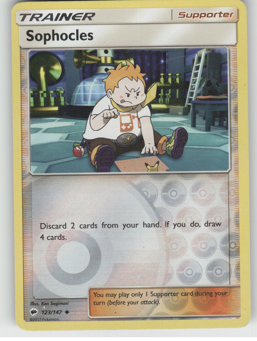 Sophocles Reverse Holo Uncommon SM - Burning Shadows 123/147 NM