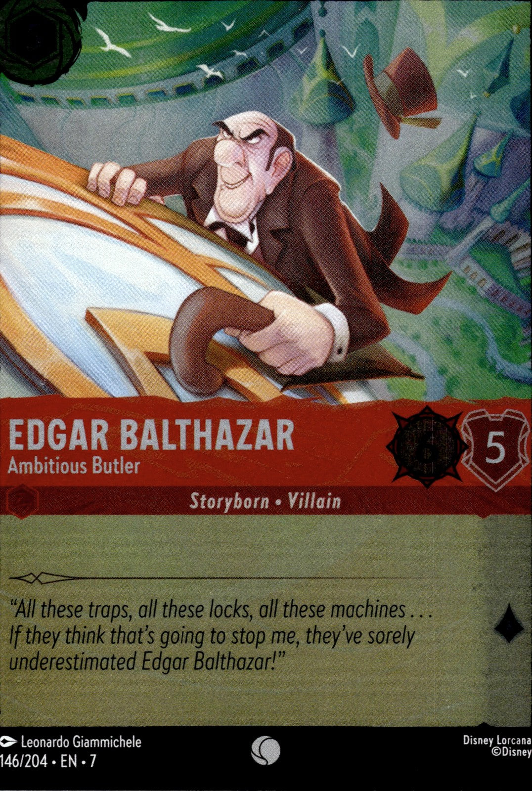 Edgar Balthazar - Ambitious Butler Cold Foil Common Archazia's Island 146/204 NM