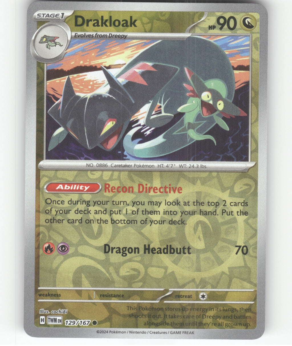 Drakloak Common SV06: Twilight Masquerade 129/167 NM