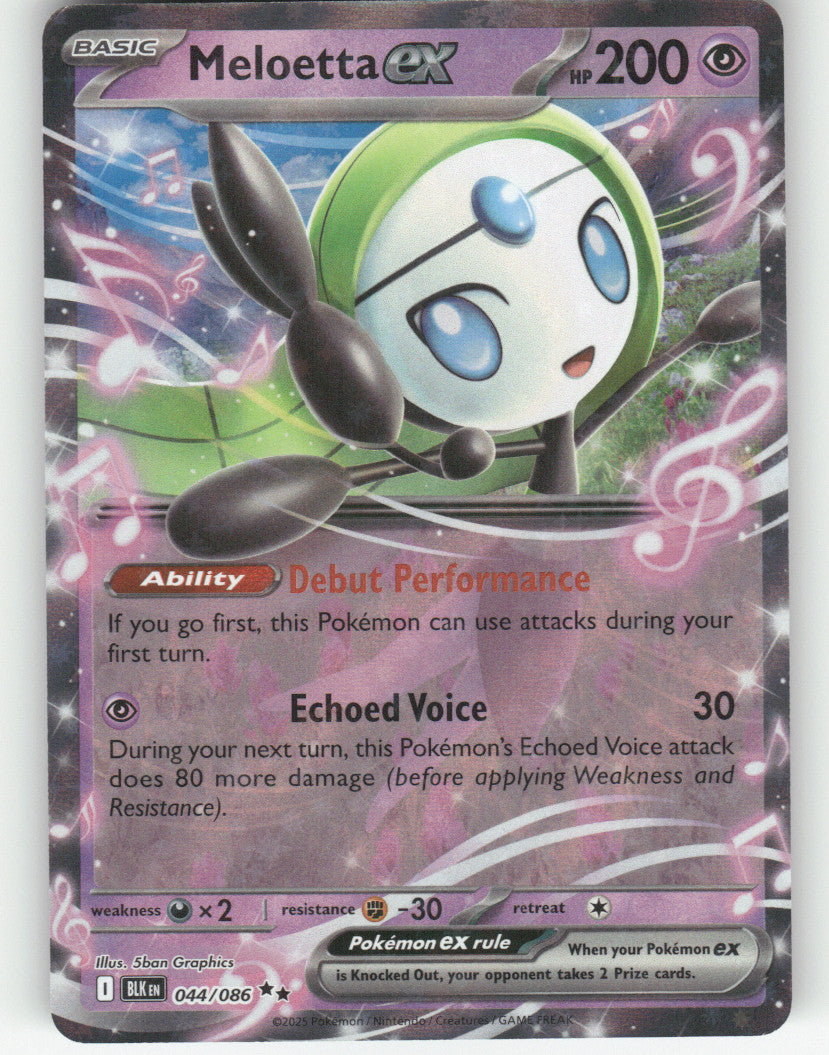 Meloetta ex Holo Double Rare SV: Black Bolt 044/086 NM