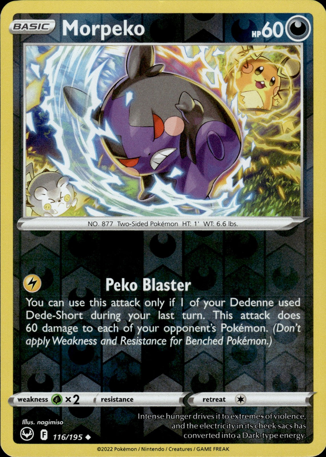 Morpeko Reverse Holo Uncommon SWSH12: Silver Tempest 116/195 NM