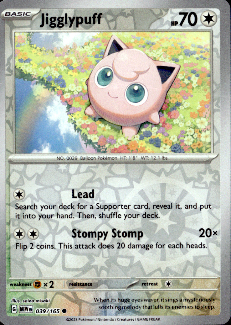 Jigglypuff Reverse Holo Common SV: Scarlet & Violet 151 039/165 NM