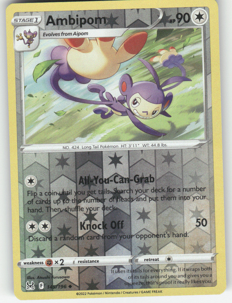 Ambipom Reverse Holo Uncommon SWSH11: Lost Origin 145/196 NM