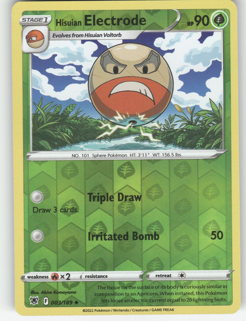 Hisuian Electrode Reverse Holo Uncommon SWSH10: Astral Radiance 003/189 NM