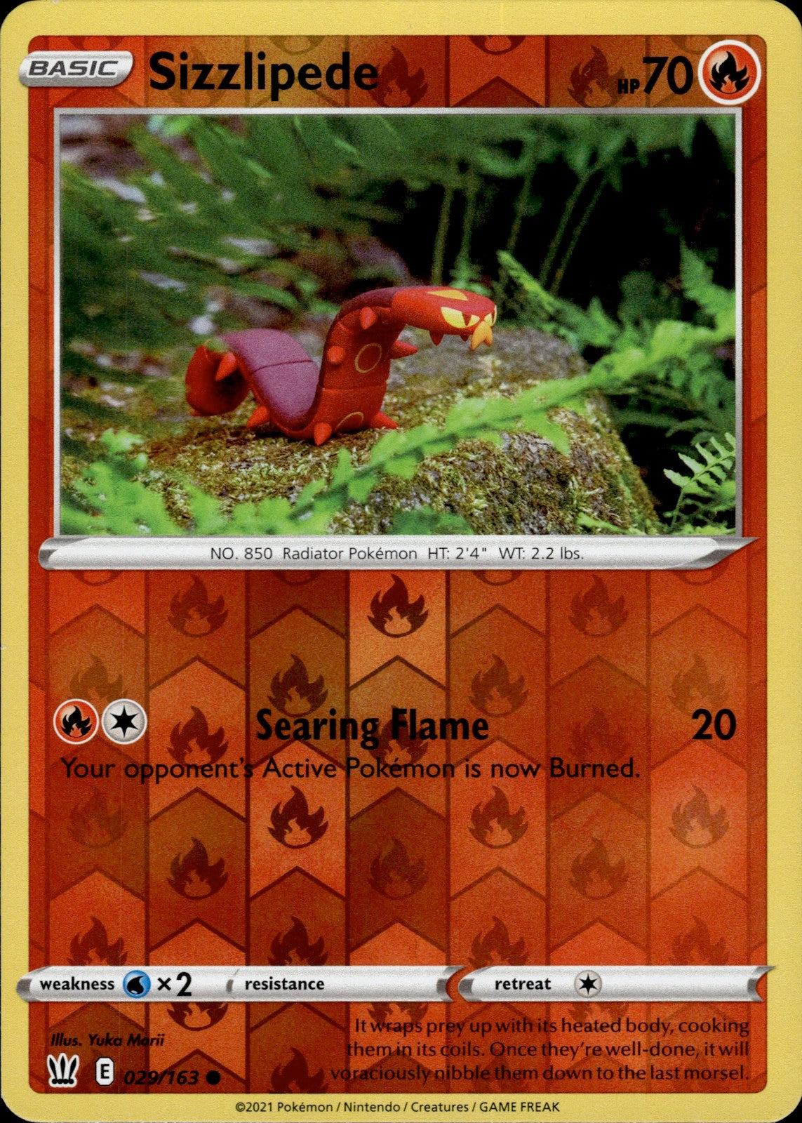 Sizzlipede Reverse Holo Common SWSH05: Battle Styles 029/163 NM