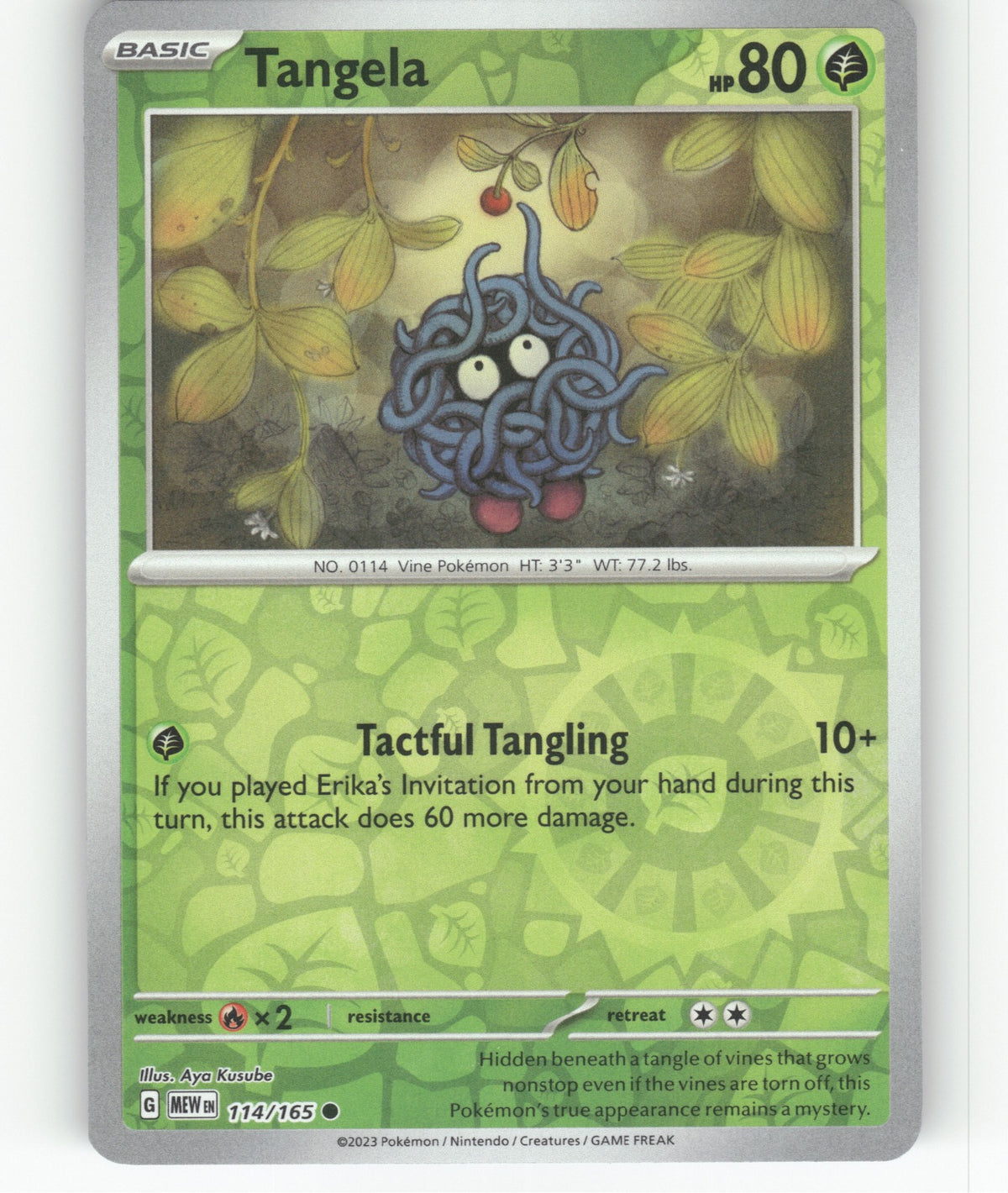 Tangela Reverse Holo Common SV: Scarlet & Violet 151 114/165 NM