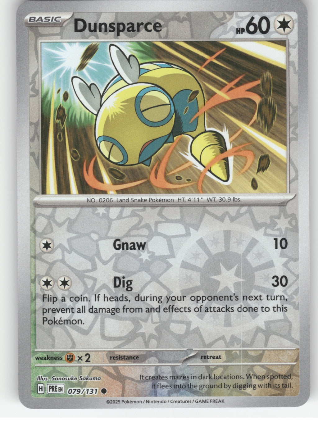 Dunsparce Reverse Holo Common SV: Prismatic Evolutions 079/131 NM