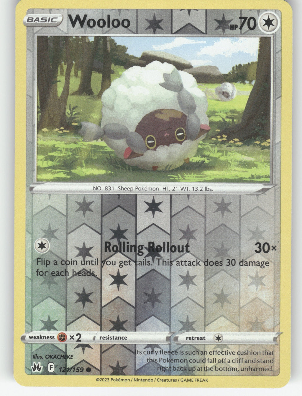 Wooloo Reverse Holo Common SWSH: Crown Zenith 121/159 NM