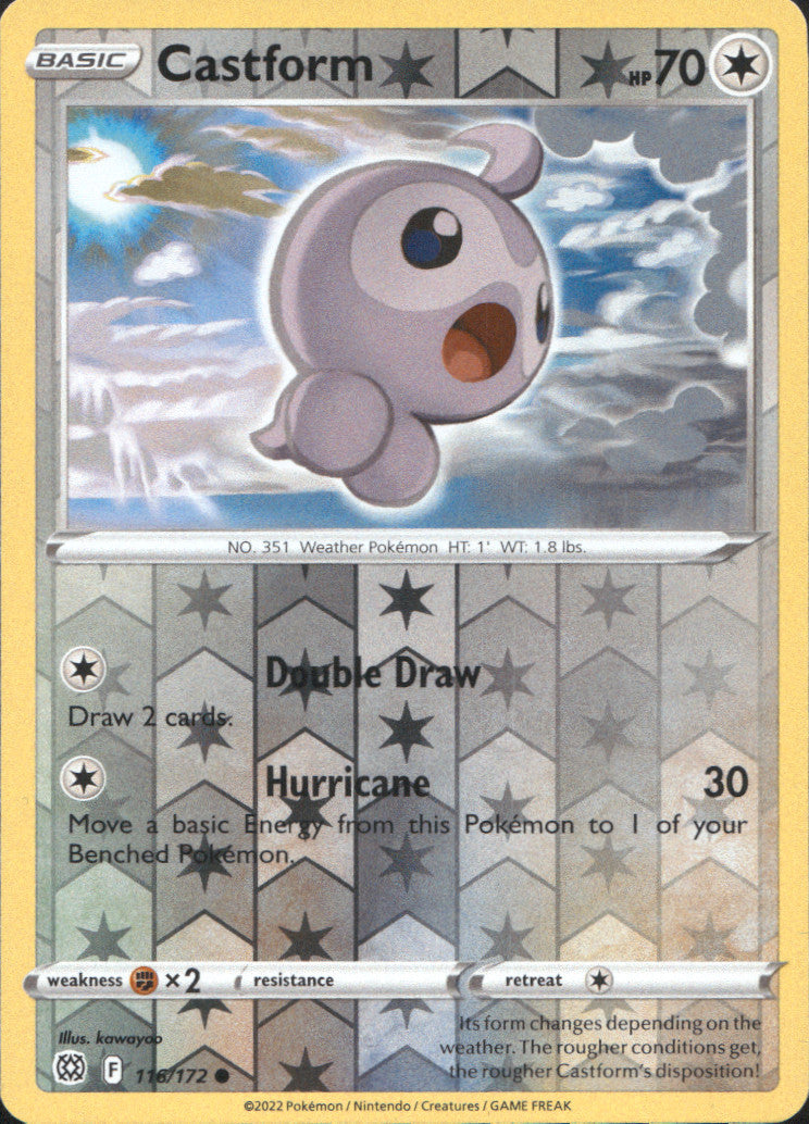 Castform Reverse Holo Common SWSH09: Brilliant Stars 116/172 NM