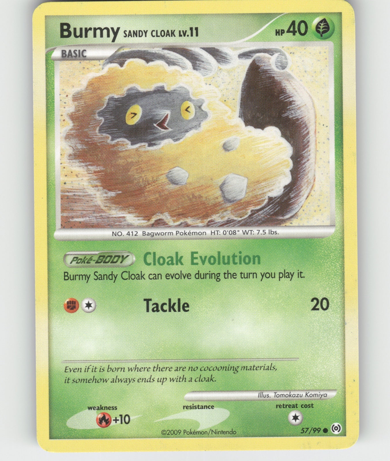 Burmy Sandy Cloak Common POP Series 7 012/017 NM