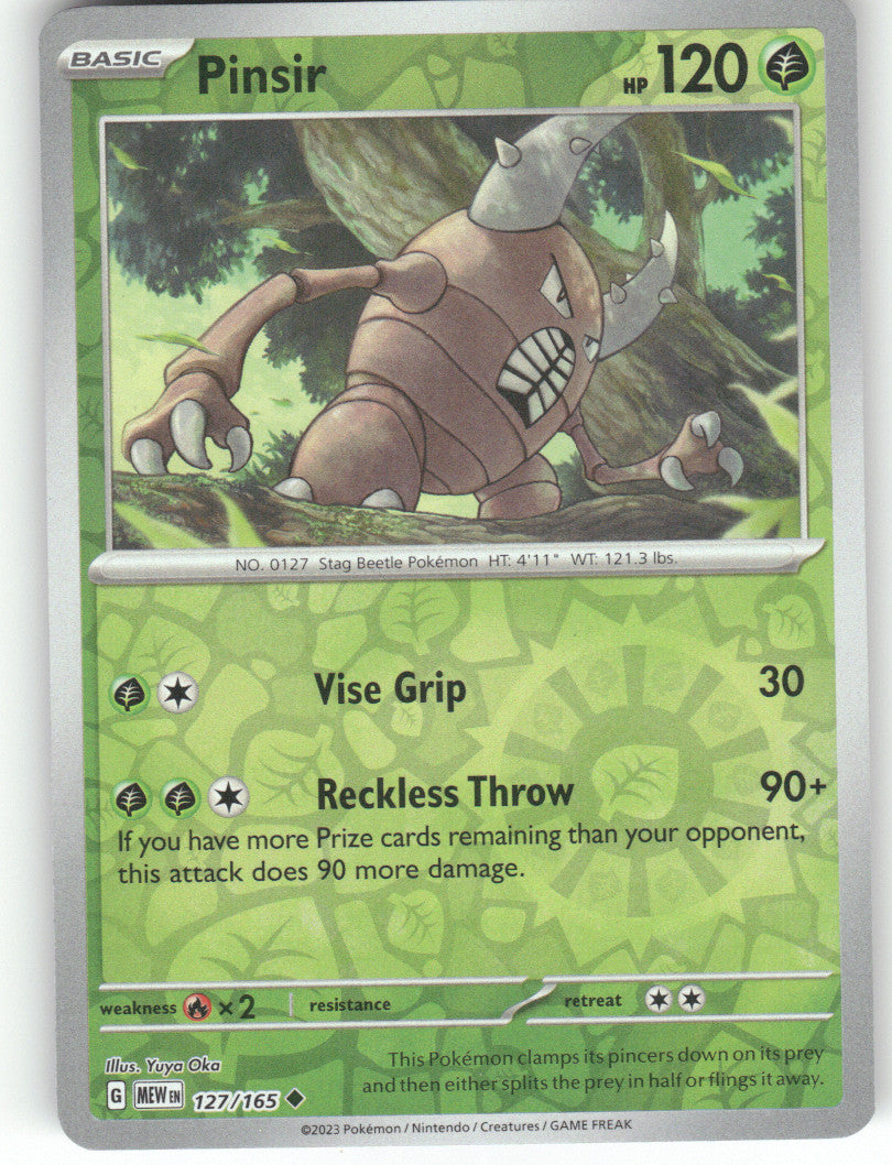 Pinsir Reverse Holo Uncommon SV: Scarlet & Violet 151 127/165 NM