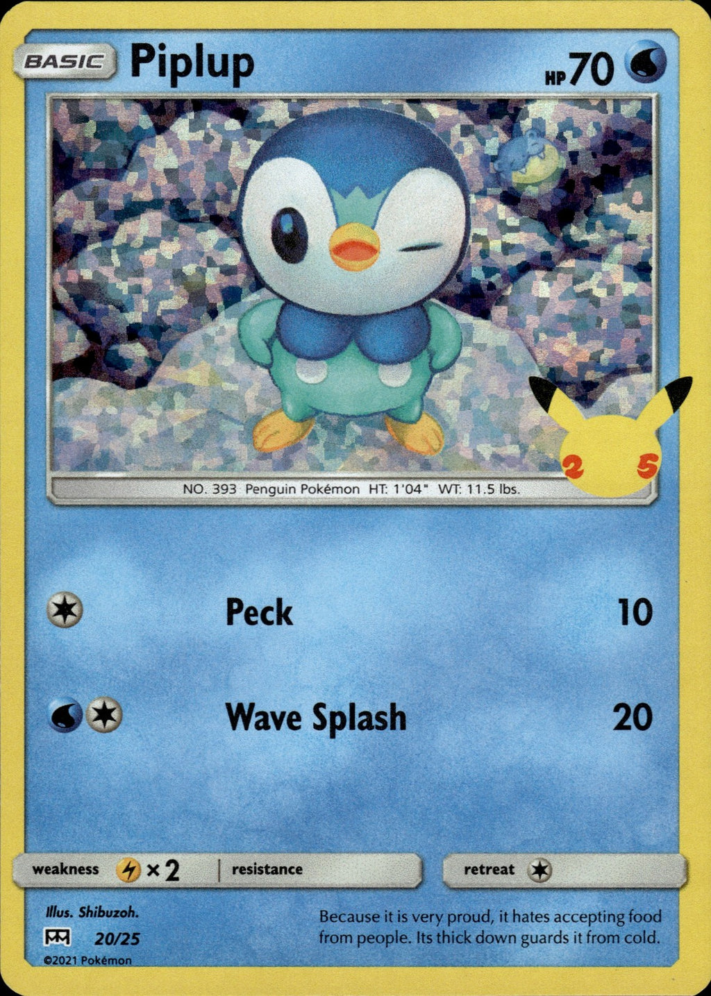 Piplup Holo Promo McDonald's 25th Anniversary Promos 020/025 NM