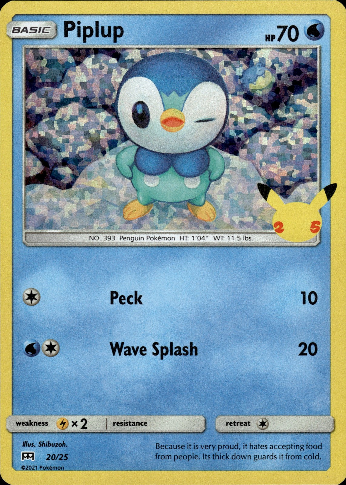 Piplup Holo Promo McDonald's 25th Anniversary Promos 020/025 NM
