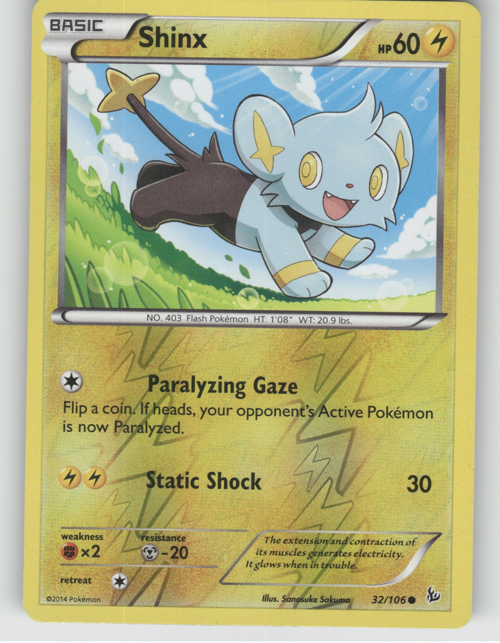 Shinx Reverse Holo Common XY - Flashfire 32/106 NM