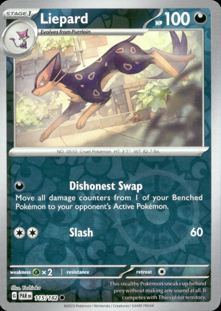 Liepard Reverse Holo Common SV04: Paradox Rift 115/182 NM