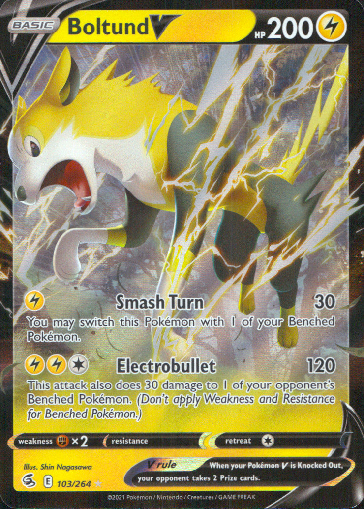 Boltund V Holo Ultra Rare SWSH08: Fusion Strike 103/264 NM