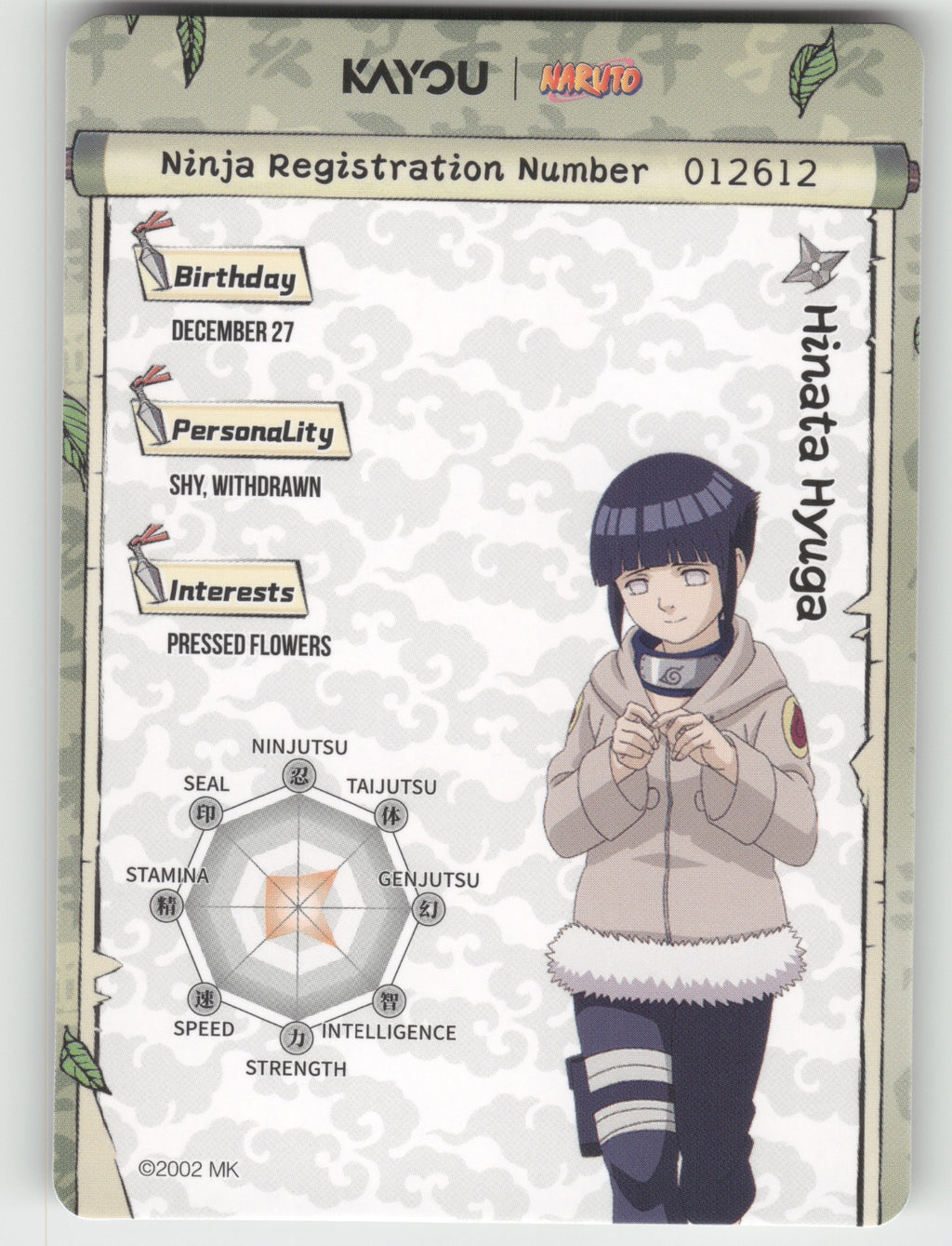 Hinata Hyuga Base SR Earth Scroll Series 1 001L2 NM back