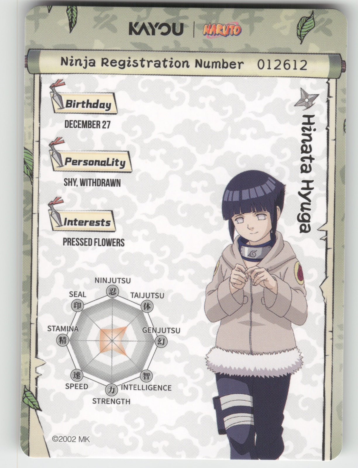 Hinata Hyuga Base SR Earth Scroll Series 1 001L2 NM back