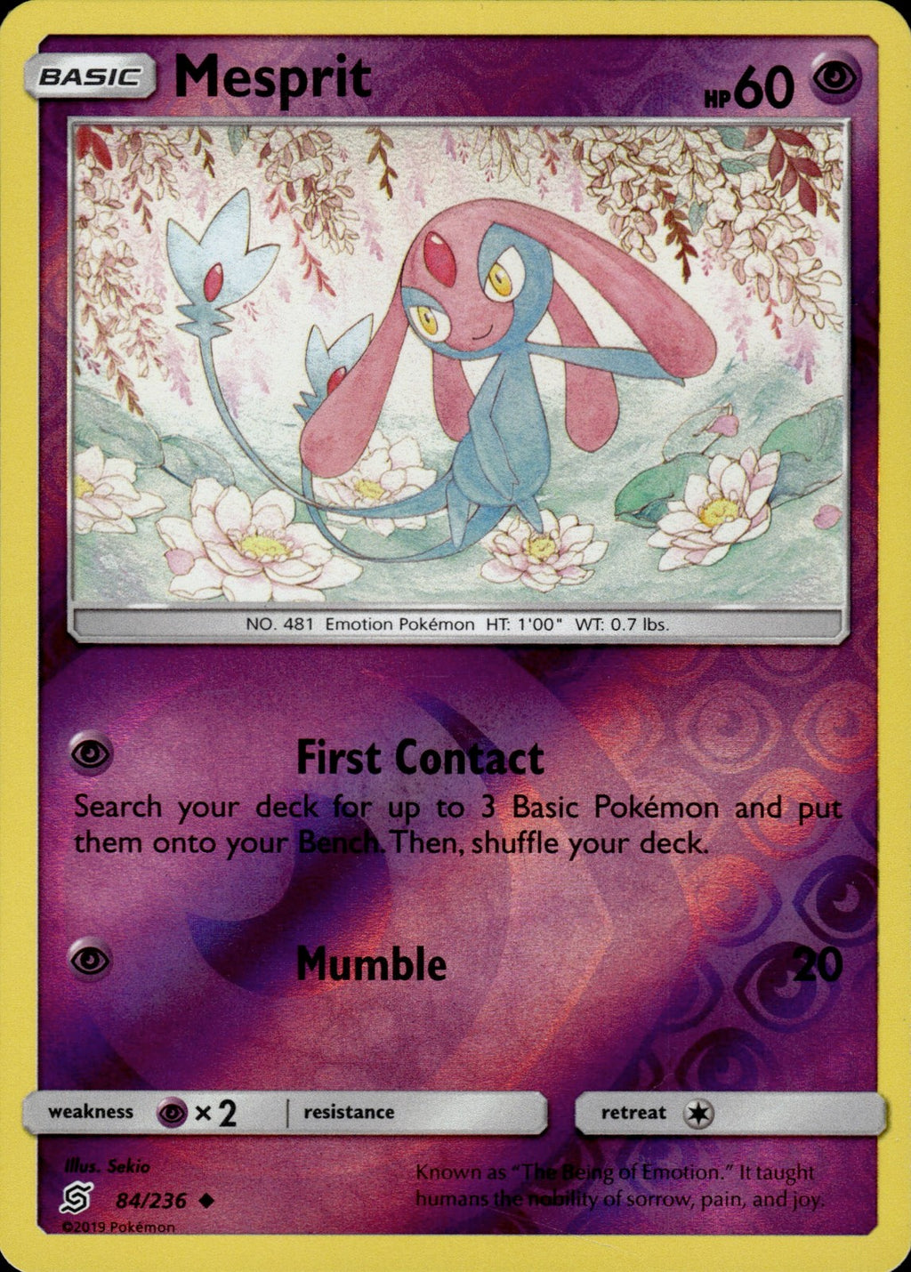Mesprit Reverse Holo Uncommon SM - Unified Minds 84/236 NM