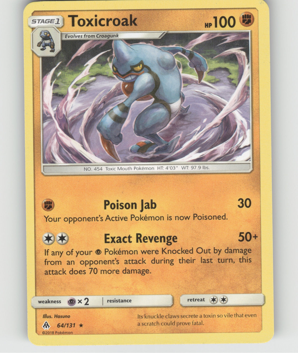 Toxicroak Rare SM - Forbidden Light 64/131 NM