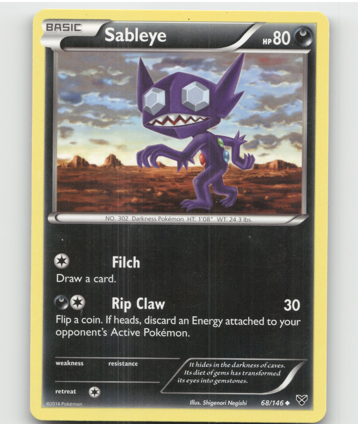 Sableye Uncommon XY Base Set 68/146 LP