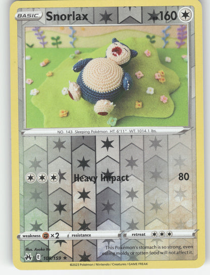 Snorlax Reverse Holo Rare SWSH: Crown Zenith 109/159 NM