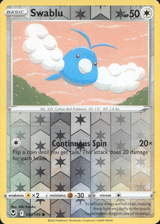 Swablu Reverse Holo Common SWSH12: Silver Tempest 142/195 NM