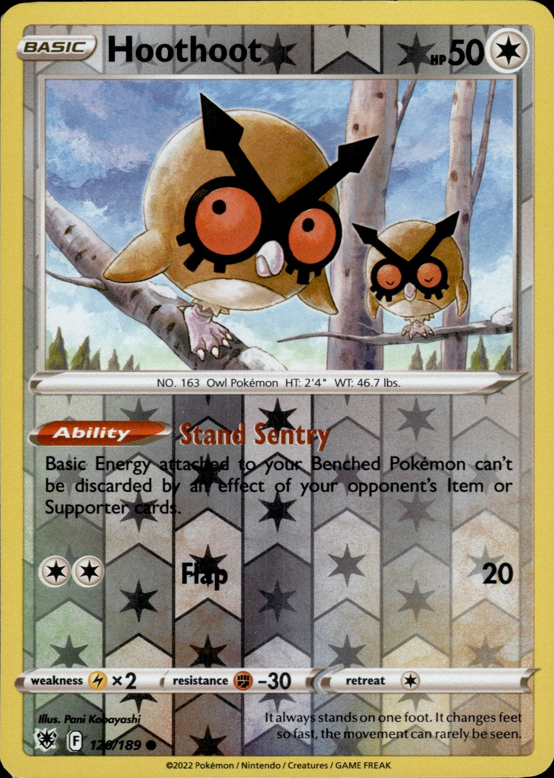 Hoothoot Reverse Holo Common SWSH10: Astral Radiance 120/189 NM
