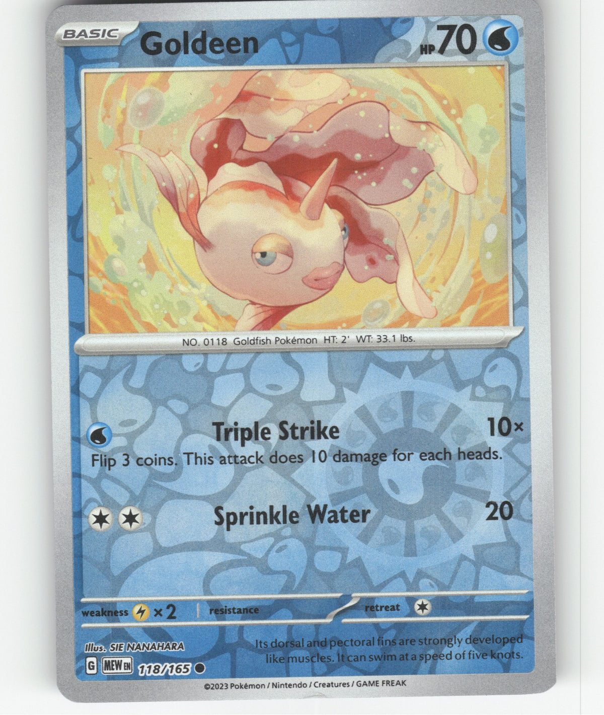 Goldeen Reverse Holo Common SV: Scarlet & Violet 151 118/165 NM
