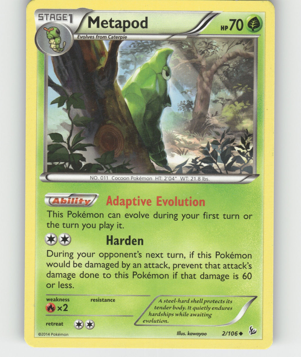 Metapod Uncommon XY - Flashfire 2/106 NM