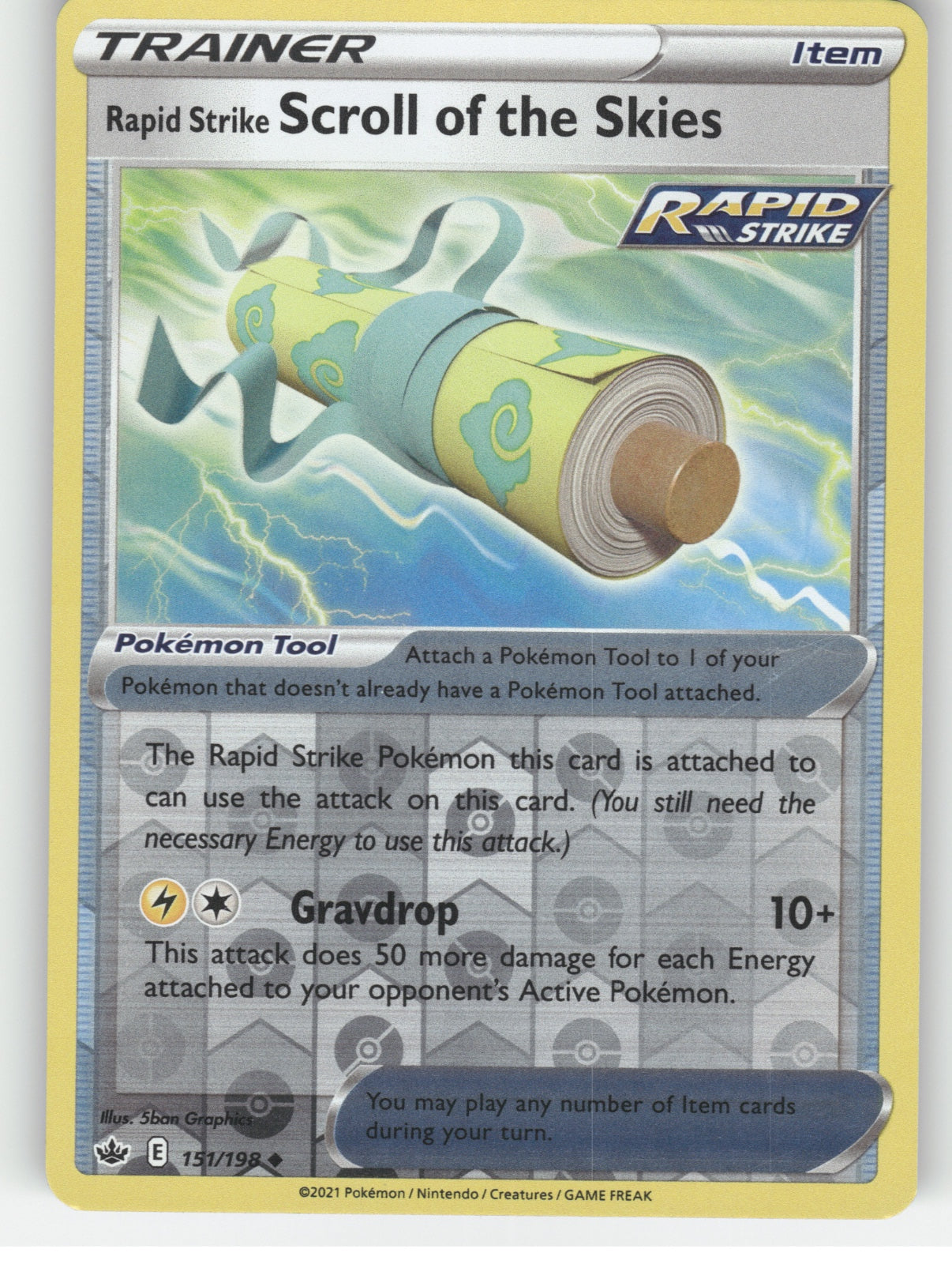 Rapid Strike Scroll of the Skies Reverse Holo Uncommon SWSH06: Chilling Reign 15