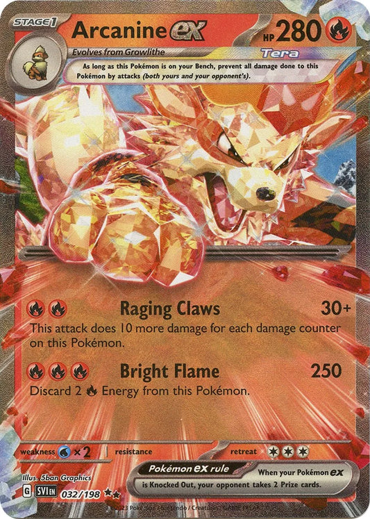 Arcanine ex - 032/198 - SV01: Scarlet & Violet Base Set (SV1)