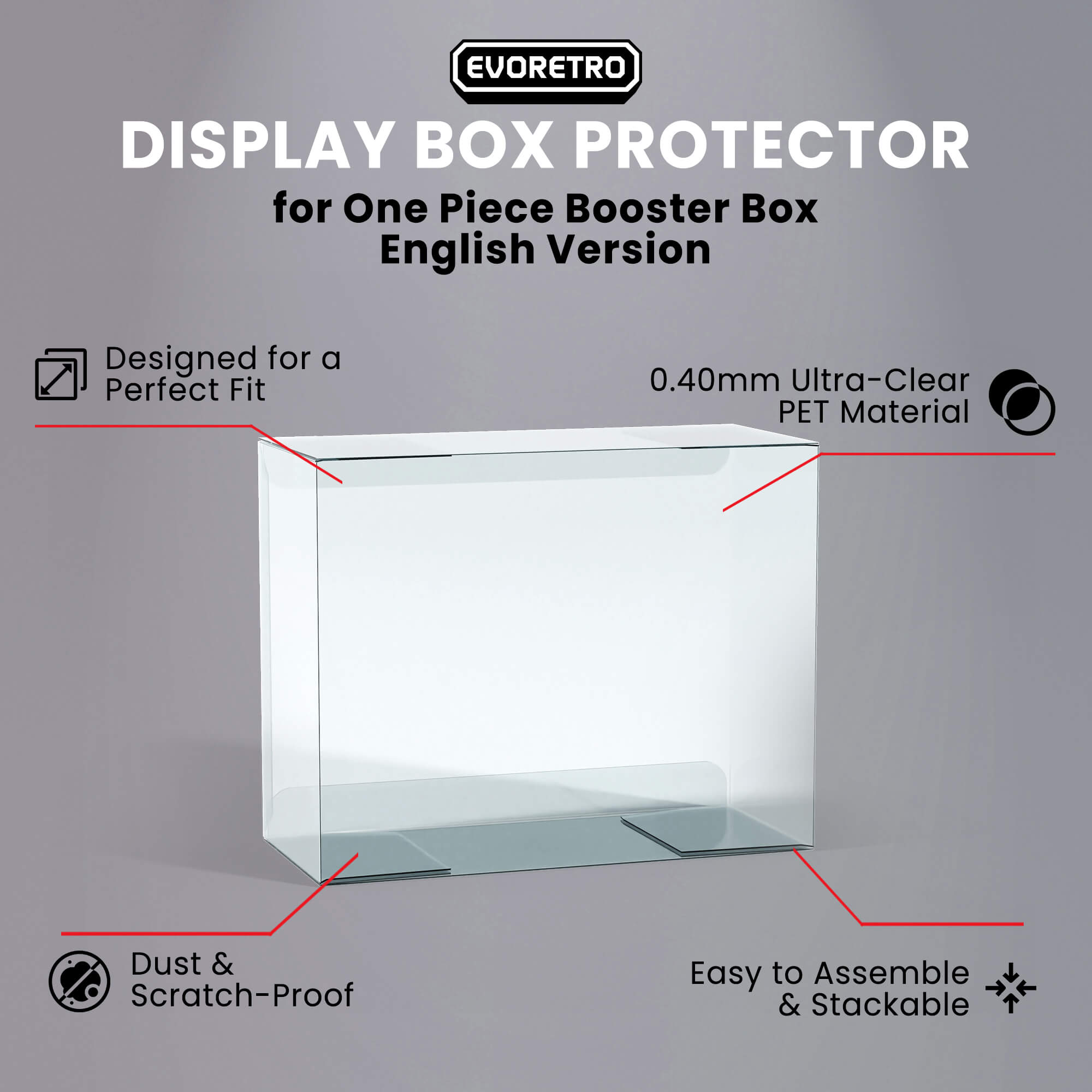 One Piece Booster Box EVORETRO PET Protectors (English, OPP 4-6, 0.40mm, 5-Pack)